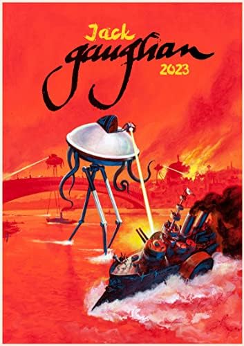 2023 Calendário de parede [12 páginas 8 x12] Sci Fi Surrealism Vintage Comic Magazine Capé Arte de Jack