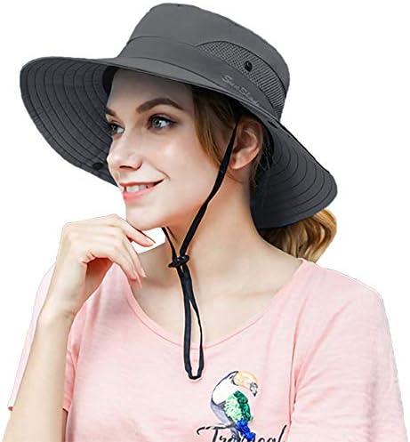 Peicees feminino verão de proteção solar chapéu de peixe ao ar livre chapéu de pesca UV Chandeiro de
