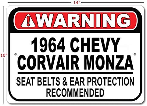 1964 64 Chevy Corvair Monza Saturing Belt Recomendado Sinal rápido do carro, sinal de garagem de metal, decoração