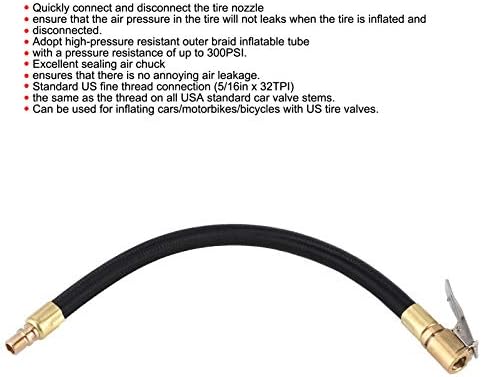 Tubo de extensão de inflador de pneus eayoous, bomba de pneu inflação rápida tampa adaptador conector