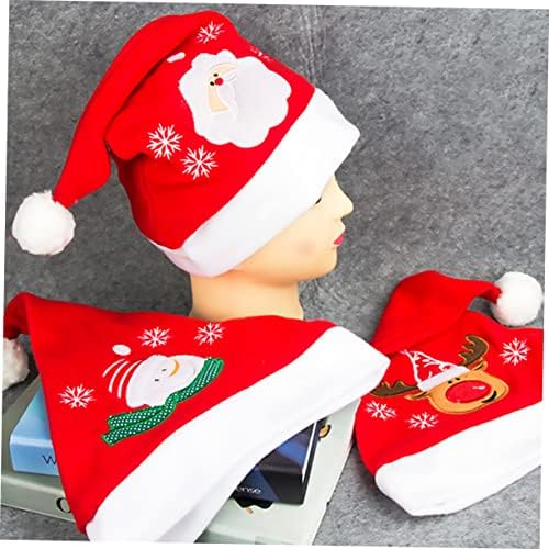 Kesyoo 3pcs adulto Papai Noel Hat Christmas Chete de Natal Hat de Papai Noel Flaneta Flaneta Chapéus de Xmas Gorros