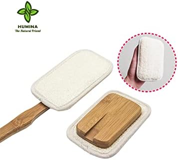 Bundle 3 Produto: esponja de loofah, bucha com alça de bambu, banda de chuveiro de bucha