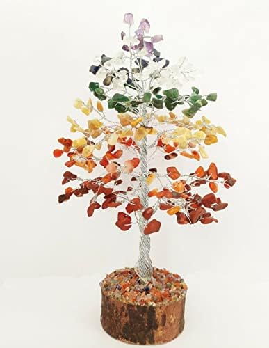 Árvore de cristal de cura de nirdesh sete chakra chakra árvore de vida bensai dinheiro árvore prateada arame de