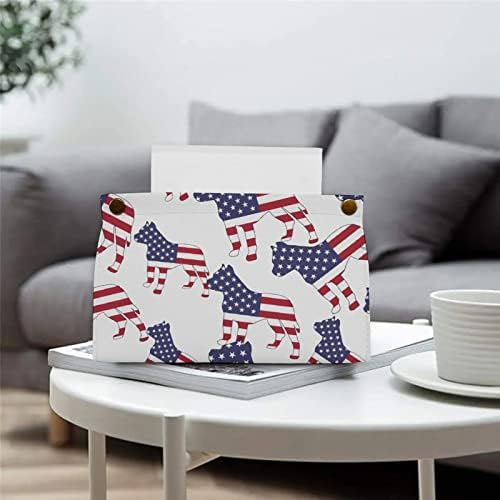 Caixa de tecidos da bandeira americana patriótica Capa de papel de papel facial do organizador