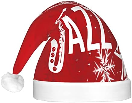 Jazz Saxofone Música Funny Adults Plexho Papai Noel Light Up Christmas Hat para Women & Men Holding