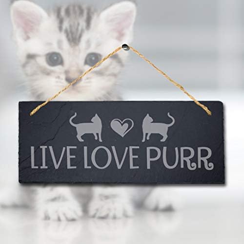 Live Love PonRr Gravado pendurou ardósia decoração de animais de estimação Placa de presente ideal