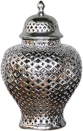 Bhui Tradicional Jar Jar Jar Jar com tampa Decorativa Lanterna de Cerâmica Piercida Lanterna Linda Lattice para