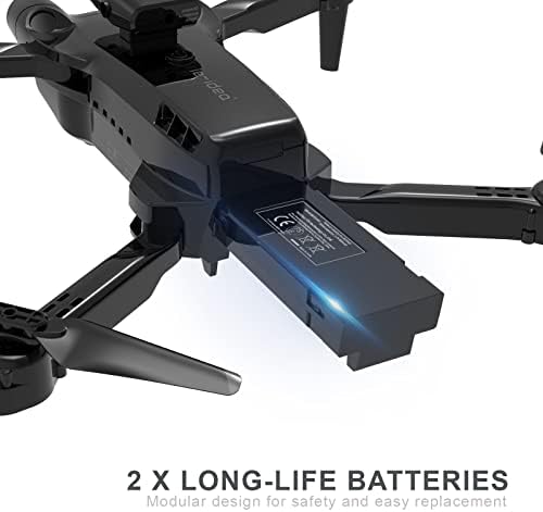 IDEA12 Mini drones com câmera 1080p, quadro de drone FPV RC dobrável para adultos e iniciantes com 360 ° Evitação