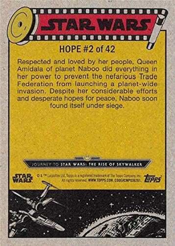 2019 Topps Star Wars Journey to Rise of Skywalker 2 O cartão de negociação fútil dos esforços da rainha