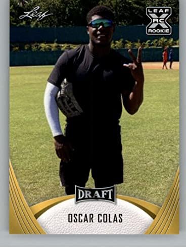2021 LEAF Draft Gold 44 Oscar Colas XRC RC ROOKIE RC ROOKIE Baseball Trading Card