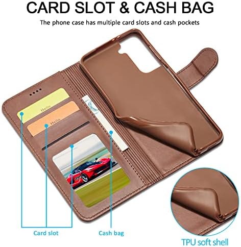 Kobbran para Samsung Galaxy S22 Plus Galaxy S22+ Caixa da carteira com caça de cartão de crédito Slots Flip