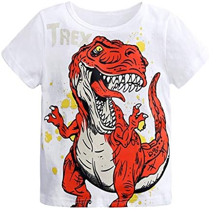 Criando meninos de meninos curtos de manga curta dinossauros tampos de camisetas roupas de lã Tops