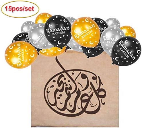 Decorações de Iftar e Eid Mubarak Bunting Banners Kullu am Wa Antum Bikhair Balões Islâmicos Festa de Aniversário