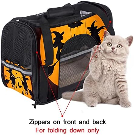 Portador de animais de estimação Feliz Halloween Soff-lateral Pet Travel portadores de gatos,