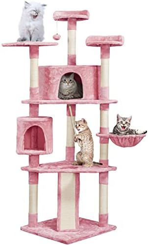 Yaheetech 79in Cat Tree Multi-Level Tower com postes de arranhões para gatos internos, Centro de Play