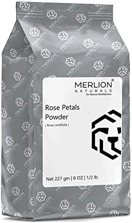 Pétalas de rosa em pó por Merlion Naturals | Rosa Centifolia | GRADE DE ALIMENTOS | Ideal para