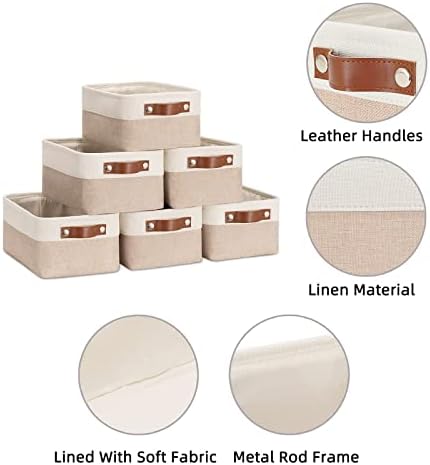Hnzige Small Storage Cestas para organizar cestas de tecido para prateleiras, armários de armazenamento de cubos