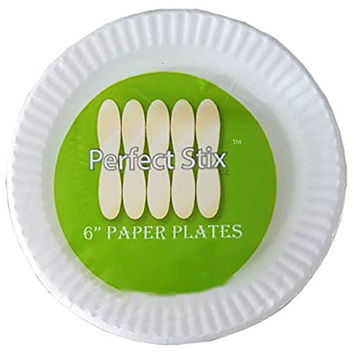 Perfectware - Placa de papel essencial da cozinha 6 polegadas. Mochila de 100 placas. Branco