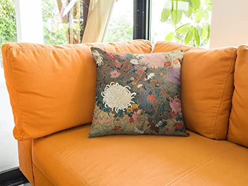 Wazhijia Oriental Floral Throw Pillow Capa Chinoiserie Couch Pillow Casa de travesseiro de flores japonês de