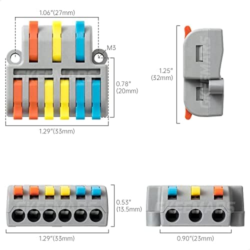 Gkeemars 10pcs Mini conectores de emenda compactos, Kit de conectores elétricos de conectores de fios