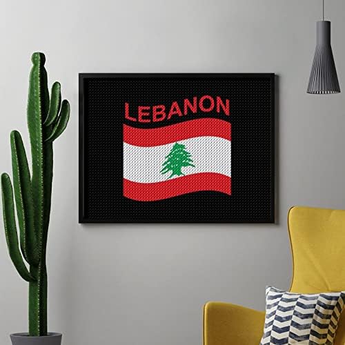 Bandeira dos kits de pintura de diamante do Líbano 5D DIY DRINHA FILIA FILIZAÇÃO RETRAS DE ARTES DE WALL