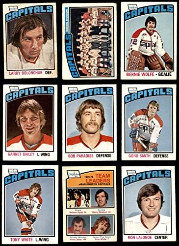 1976-77 O-PEE-Chee Washington Capitals, perto da equipe, colocou Washington Capitals-Hockey VG+ Capitals-Hockey