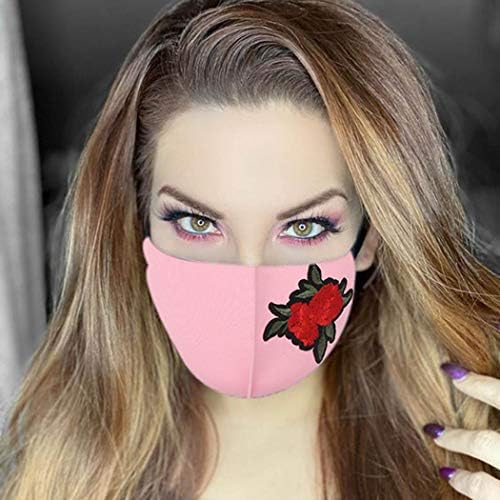 BARODE Máscara facial que cobre máscaras de máscaras de algodão de flor de rosa jóias de halloween