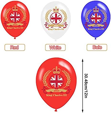 Balões do Partido da Coronação do Rei Doefo Carlos III | Balões de látex de Partido Tema Royal 12pcs