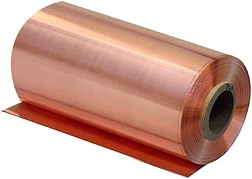 NIANXINN 99,9% de cobre puro Placa de folha de folha de metal t2 Rolo de alumínio de metal de alta pureza, 200x1000mm, espessura 0,03mm de folha de cobre pura