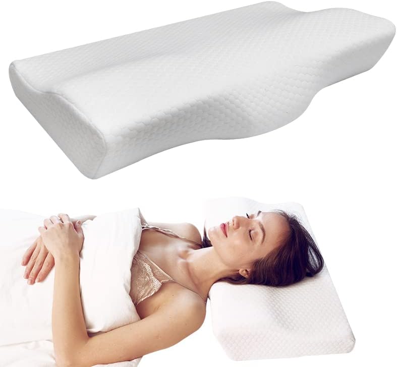 Travesseiro ergonômico do pescoço para dormir, travesseiro de espuma de memória de contorno para alívio da