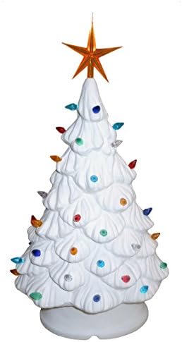 Conjunto de árvores de Natal iluminado pelo manto - pintar sua própria cerâmica de férias