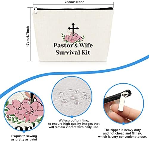 Esposa do pastor Gift Makeup Bag With's Wife Gift Cosmetic Bag Pastor Pastor Agradection Presente agradecimento