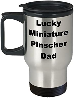 Miniatura Pinscher Min Pin Dad Travel Caneca Coffee Lucky Gift Idéia para cachorro Pai homem amante de animais