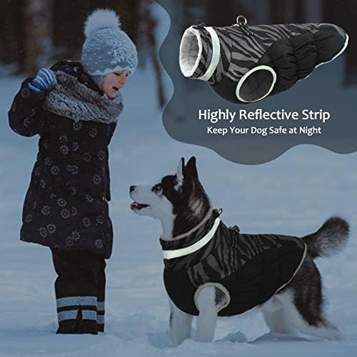 Jaqueta de inverno para cachorro quente para cão, casaco de cachorro reflexivo com arnês, jaqueta