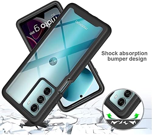 Capa do telefone Caso de proteção completa compatível com Moto G200 PC+Soft Soft Silicone TPU 3in1 Tampa de telefone