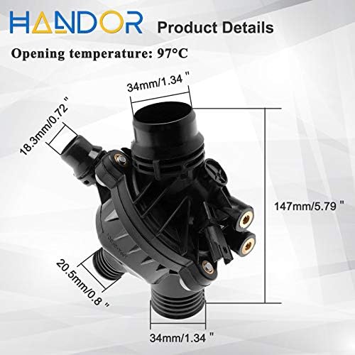 Handor Engine Coolant Thermostat W/Housing Assembly Compatible with BMW E60 E61 E82 E88 E90 E92