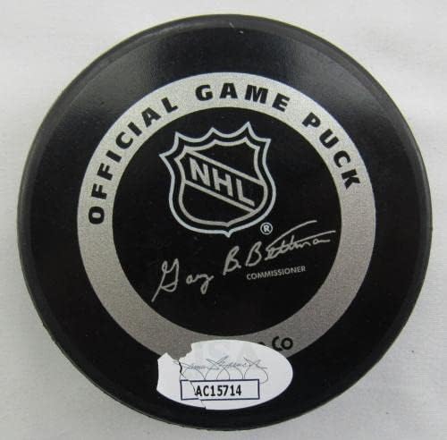 Denis Potvin assinou o Autograph Islanders Hockey Puck JSA AC15714 - Pucks de NHL autografados