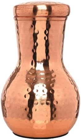 Pure Boldes de garrafas de água de cabeceira de água de cobre sem perfeição com tampa 1.5 LT Vaso de cobre puro