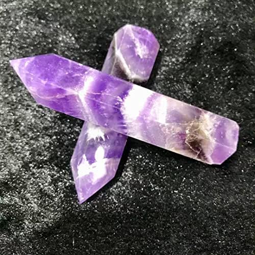 Dream Amethyst Healing Crystal Wands Height, 6 Prism Faceted Wand Reiki Chakra Stone, Quartzo natural