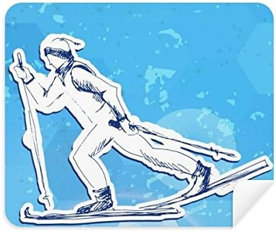 Winter Sport Snowboarding Blue Branco Ilustração Limpeza de Tenor de Tenor de Treno 2pcs Camurça Tecido