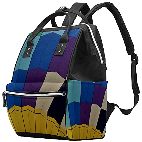 Bolsas de fraldas do padrão de balão de ar quente Backpack Mummy Backpack de grande capacidade Bolsa de enfermagem