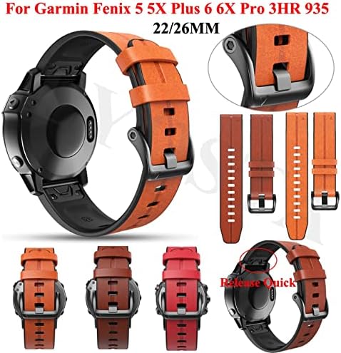 Gxfcuk 22/26mm Quickfit Smart Watch Strap for Garmin Fenix ​​7 7x 6 6x Pro 5x 5 mais 3HR 935 945