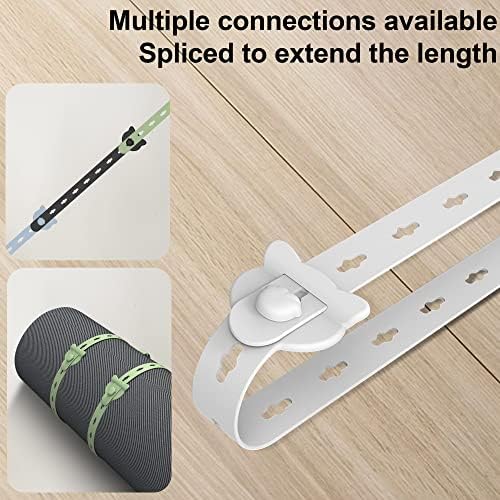 Nearockle 12pcs Reutilable Cable Ties, correias de cordas de silicone elástico de 10x0,6 polegadas