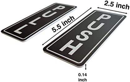 Push Pull Door PVC Sign-2 pacote de 2,5 ”x5,5” em, vertical de preto e branco auto-adesivo para negócios, lojas,