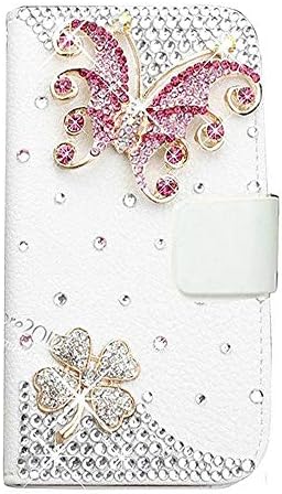 STENES Galaxy Note 3 Caso - Stylish - 3D Fling Bling Bling Crystal Flores de Bowknot Design Design Slots de Carteira