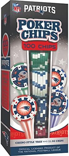 Dia -Marrestre do Jogo - NFL New England Patriots - Conjunto de chips de 100 peças, estilo de cassino