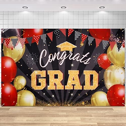 Dechear Banner de graduação Decorações de 2023, cenário de graduação de 71x43 polegadas Parabéns