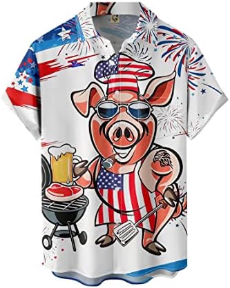 Holiday Funny Shirt Hawaiian Print Aloha Button Down Down Sleeve Sleeve Camisetas