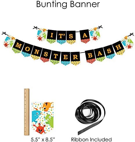 Big Dot Of Happiness Monster Bash - Little Monster Baby Churche ou Birthday Party Supplies - Banner Decoration