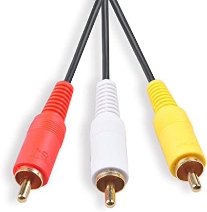 Conwork [Premium] 3,5 mm Male de estéreo para 3 RCA Male Splitter Extension Cable para porta auxiliar de vídeo,